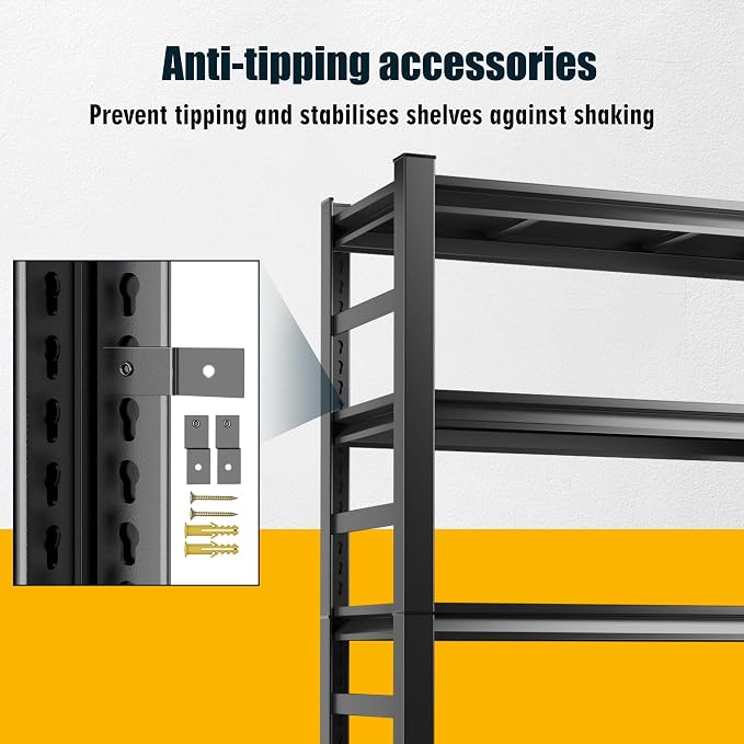 78"H Garage Shelving Heavy Duty Shelving Units, 3500LBS Large Capacity - Image 5