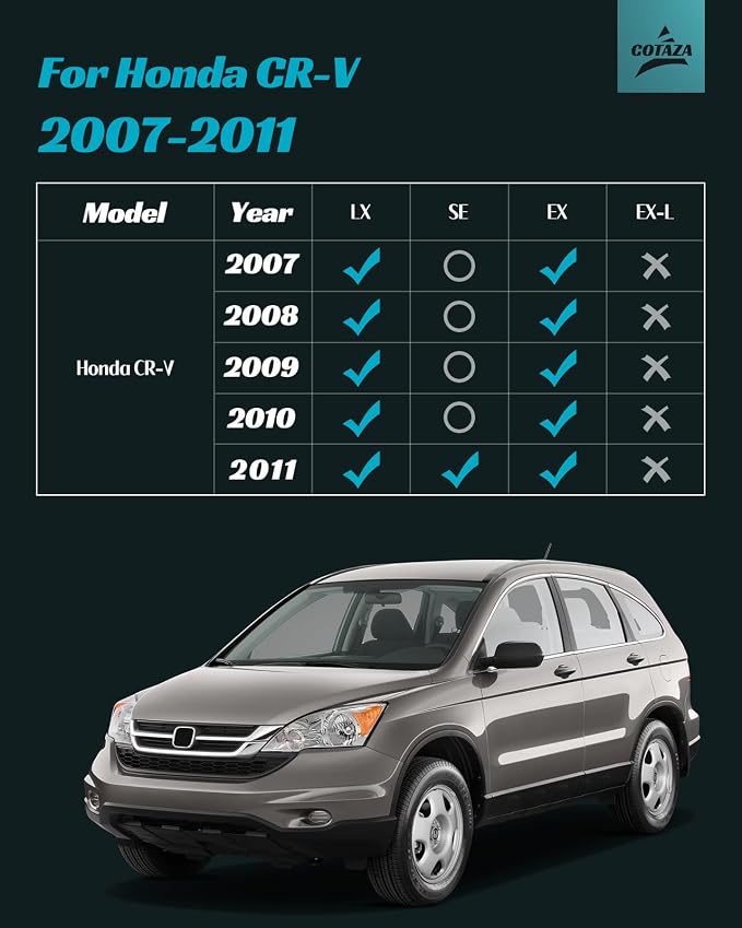 Car Floor Mats for Honda CRV 2007-2011 Full Set, All Weather Floor Liners - Image 2