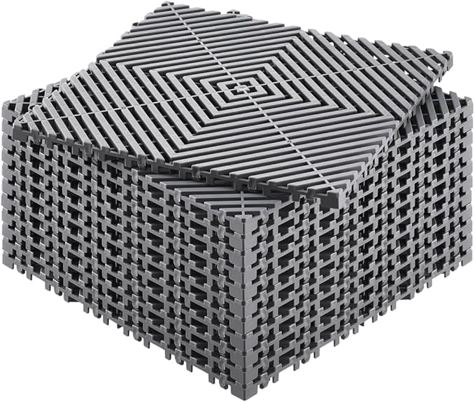 VEVOR Interlocking Drainage Mat, 12” x 12” Modular Interlocking Cushion by VEVOR