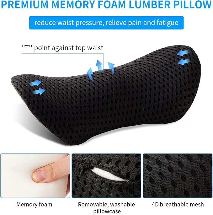 Lumbar Pillow, Memory Foam Lumbar Support Pillow - Image 2