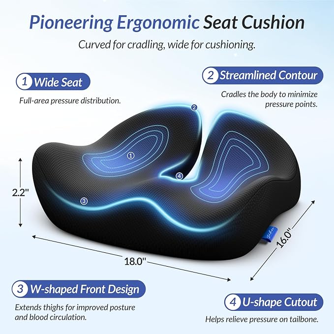 ZIKEE Pioneering Seat Cushion for Pressure Relief, Ergonomic Office Chair - Image 2