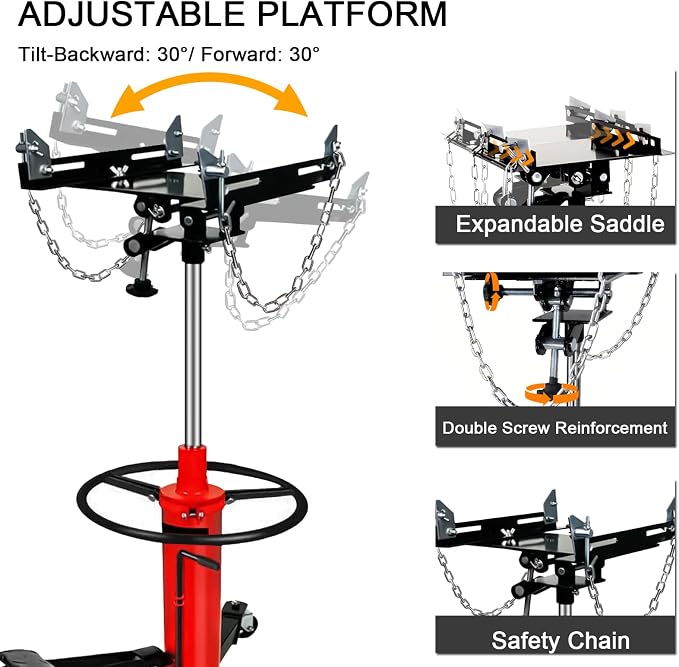 Transmission Jack 1660 lbs/ 0.75 Ton Capacity Hydraulic Telescopic Transmission - Image 5