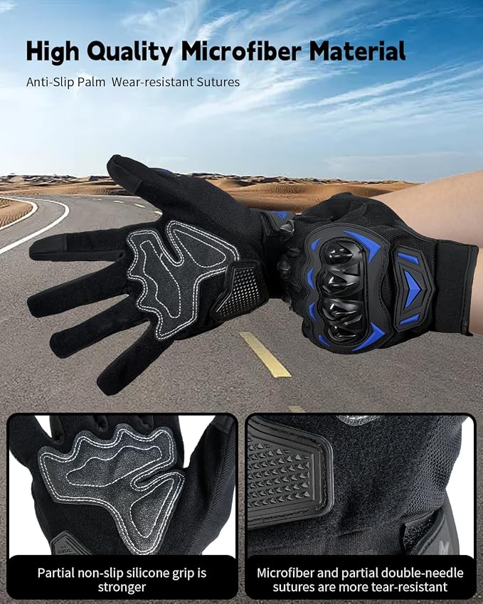 Motorcycle Gloves, Touchscreen Motorbike Gloves - Image 4