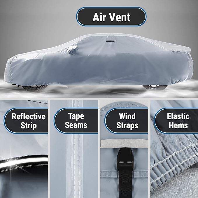 iCarCover Custom Car Cover for Chevy Celebrity Waterproof All Weather Rain Snow - Image 5