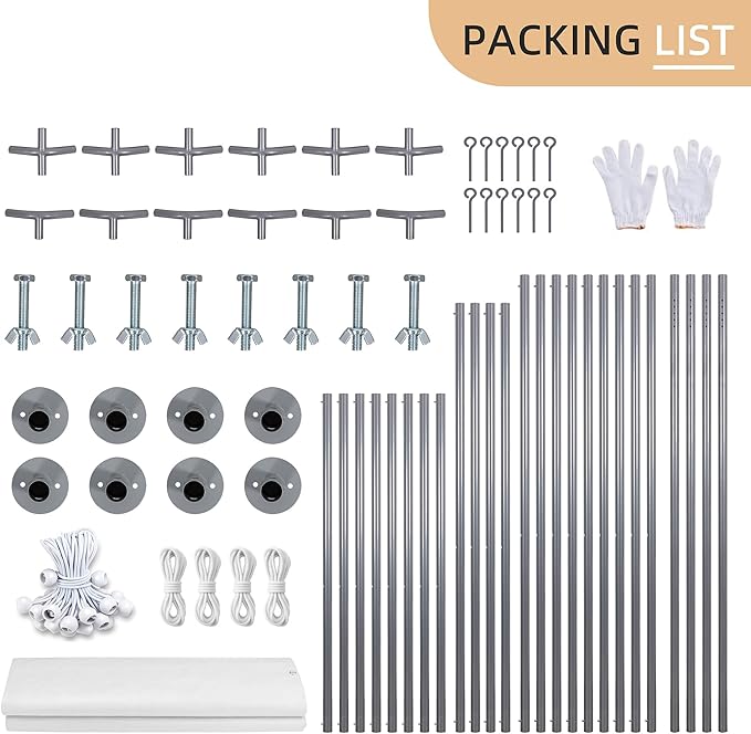 JY QAQA Carport, 12x20 FT Heavy Duty Carport Reinforced Steel Poles - Image 2