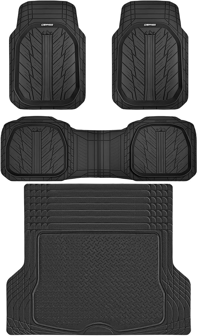 CAR PASS Deep Dish Floor Mats for Cars, Heavy Duty Rubber Floor Mats - Image 9