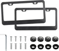 LivTee Carbon Fiber License Plate Frames, 2 Holes Stainless Steel License Plate by LivTee