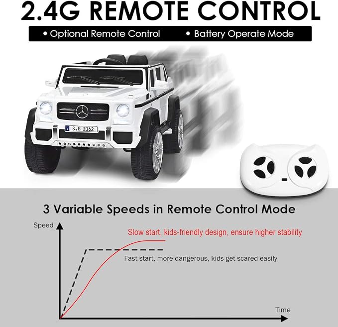 Costzon Ride on Car, Licensed Mercedes-Benz Maybach, 12V Battery Powered - Image 2