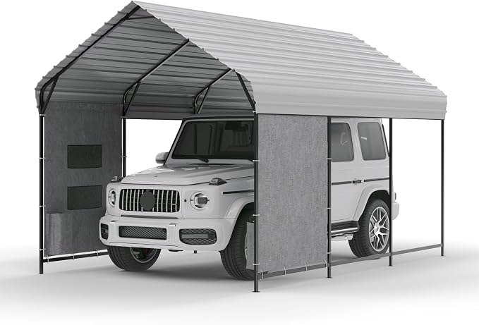 10'x15'x10' Heavy Duty Metal Carport, Steel Carports Canopy - Image 9