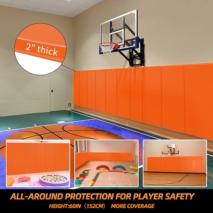 PROGOAL 2"/4" Thick Foam Protection Wall Pad，Gym Basketball-Court - Image 4