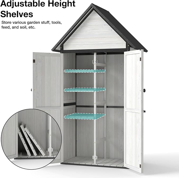 Outdoor Storage Shed with Sloped Roof - Image 3