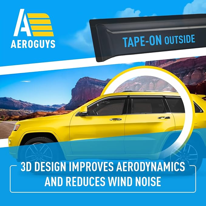 Extra Durable Window Deflectors Tape-On Window Visors Rain Guards Fit - Image 5
