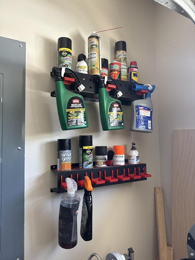 Spray Bottle Rack Organizer, 2 Pack Wall-mounted Spray Bottle Holder, Car - Image 7