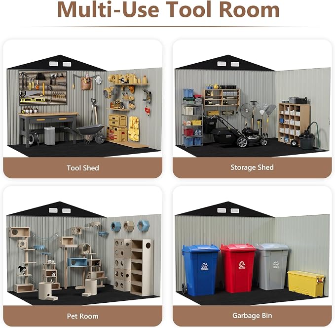 Outdoor Storage Shed 10x8 FT, Metal Tool Sheds, Waterproof Outside Storage Shed - Image 8