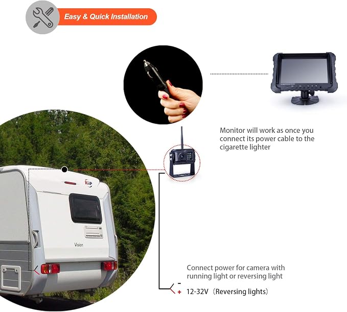 Yuwei Digital Wireless Backup Camera System, YW-77214 Dual HD 720P Camera - Image 6
