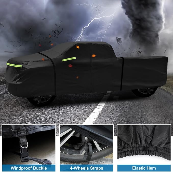 Truck Cover for Chevy Silverado Crew Cab Long Bed 8.3ft Heavy Duty Waterproof - Image 5