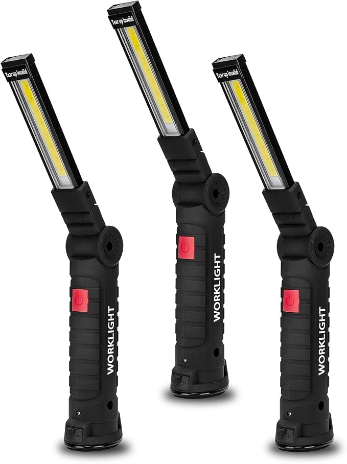 Gifts for Men 3Pack LED Flashlight, Rechargeable Work Lights by Lmaytech