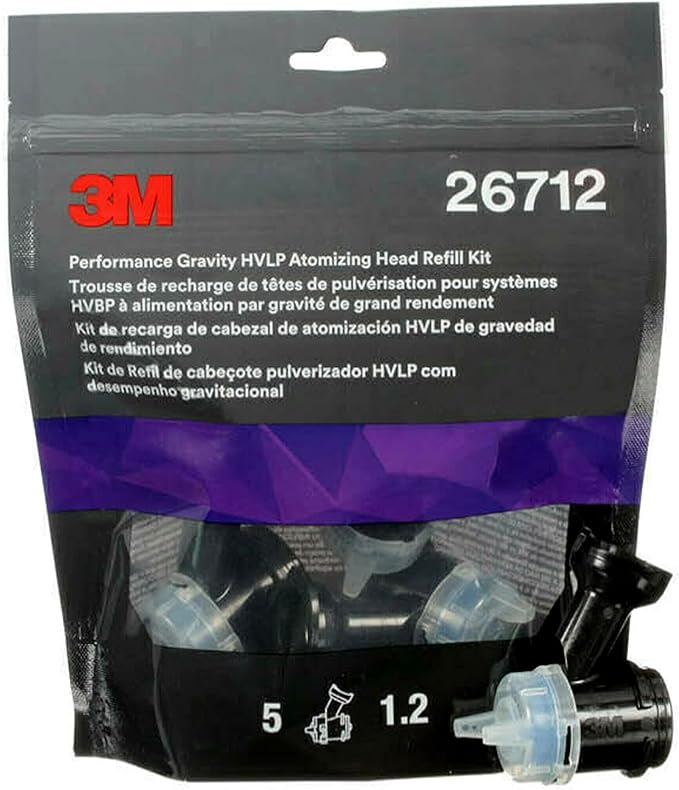 3M Performance Gravity HVLP Atomizing Head Refill Kit, Size 1.2, by 3MAutomotive