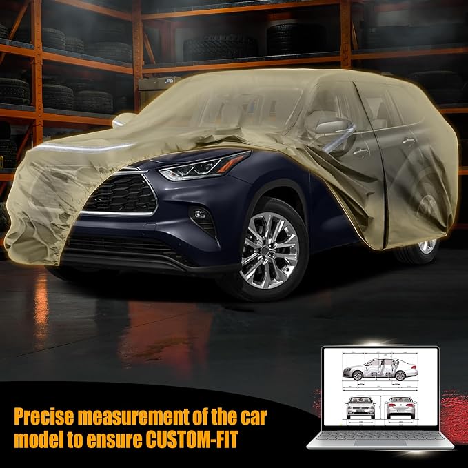 Waterproof Car Covers Replace for 2008-2025 Toyota Highlander, Windproof Bands - Image 8