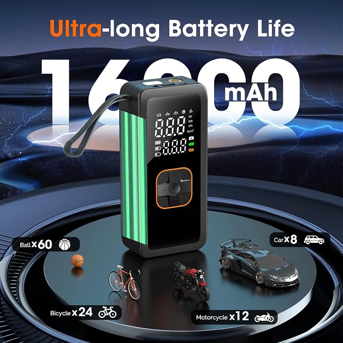 Tire Inflator Portable Air Compressor, 5X Faster Portable Air Pump - Image 2