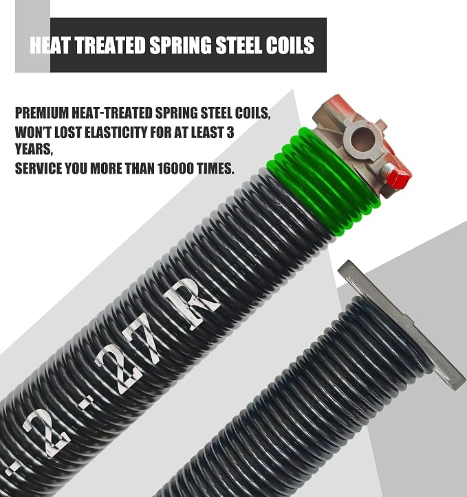 Garage Door Torsion Spring Set, Pair of 2" Electrophoresis Coated Garage Door - Image 2