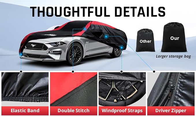 Mustang Car Cover Waterproof All Weather - Image 5