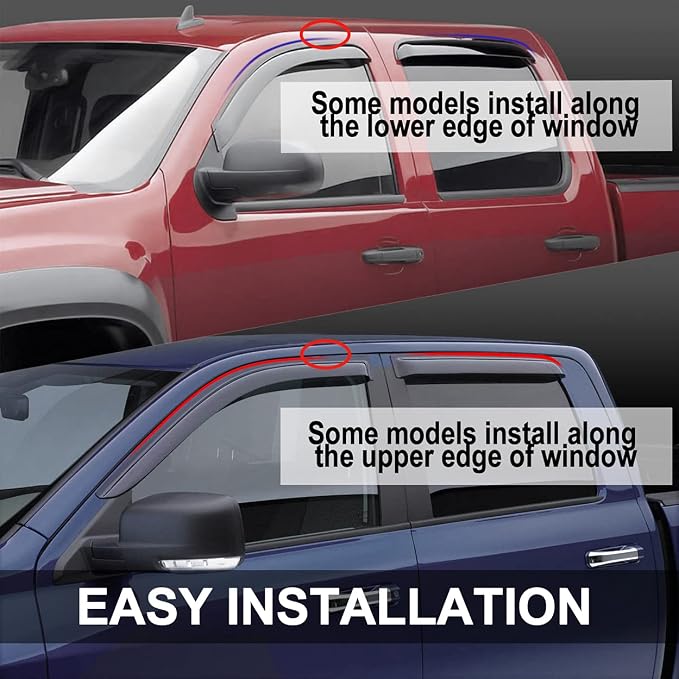 Side Window Wind Deflector, Window Visor fit - Image 4