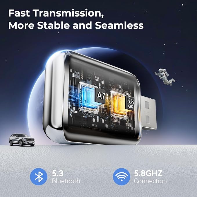 Wireless CarPlay Adapter for iPhone, Convert Wired CarPlay to Wireless - Image 6