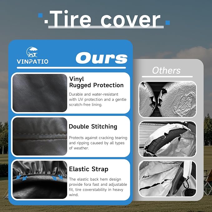 Tire Covers 4 Pack, Waterproof Thickening Tire Wheel Protector - Image 6