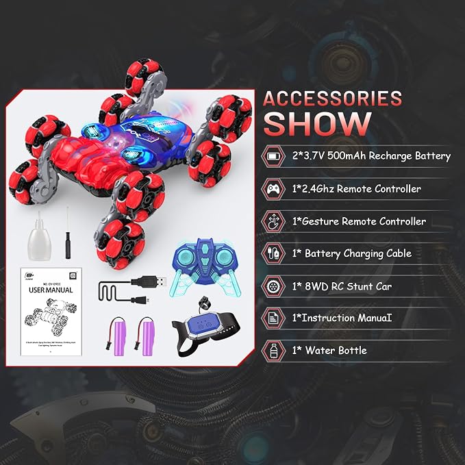 Remote Control Car, 8WD Gesture Sensing RC Car, 2.4GHz RC Stunt Cars Boys Toys - Image 7