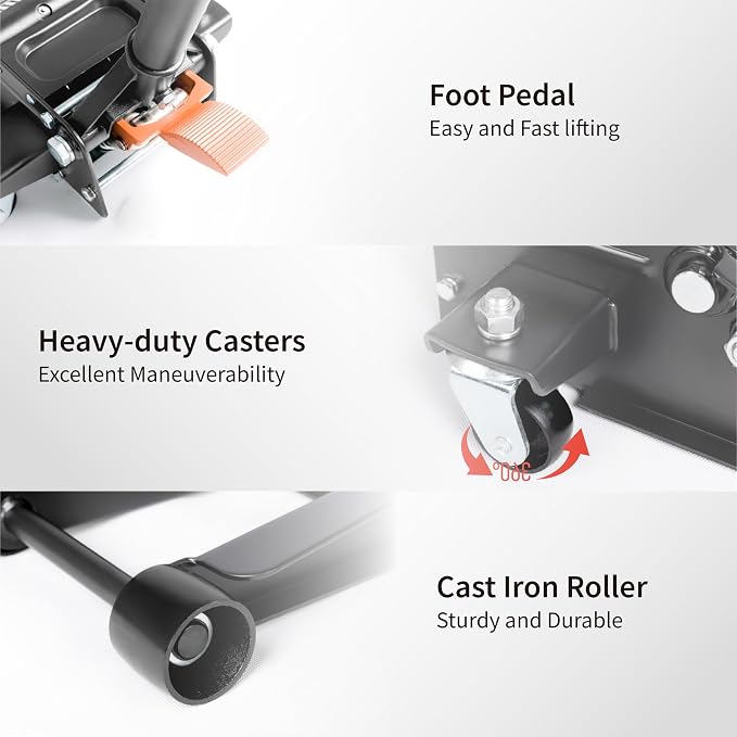 3-Ton Low-Profile Dual Pistons Heavy-Duty Steel Racing Floor Jack - Image 9