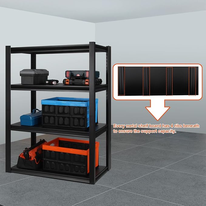 PACHIRA E-Commerce 39.4" W Garage Shelving Unit Heavy Duty, 4 Tier Adjustable - Image 4