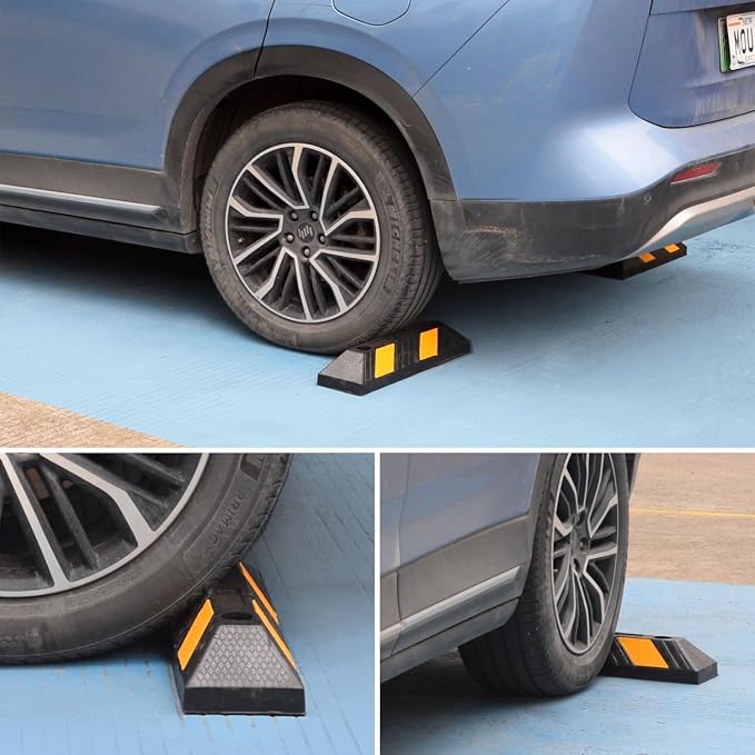 Heavy-Duty Rubber Parking Curbs, Parking Garage Floor Stoppers - Image 4