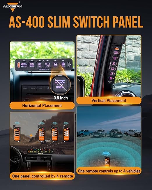 Auxbeam 6 Gang Slim Switch Panel Bluetooth RGB AS-600 - Image 4