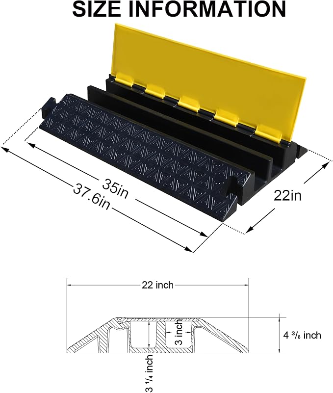 Heavy-Duty Rubber Cable Protector Ramp - Image 6