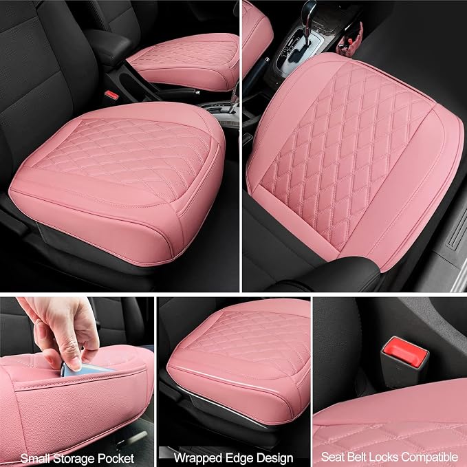 2 Pack Leather Front Car Seat Cover Bottom Car Seat, Anti-Slip and Full Wrap - Image 4