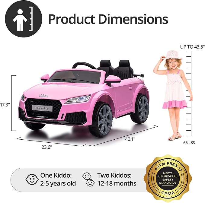 Electric Car for Kids, Licensed Audi 6V Kids Ride on Car Toy for Toddlers - Image 8