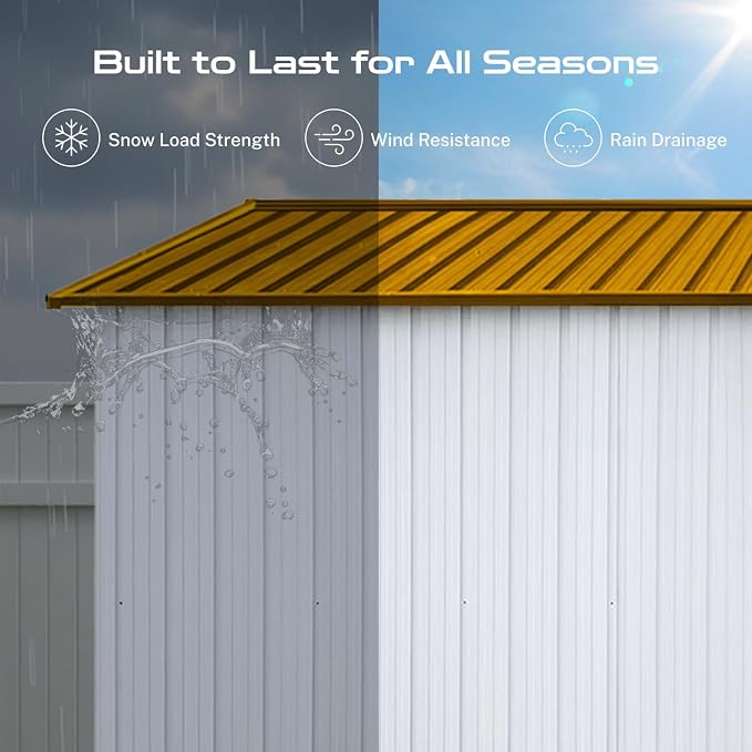 6 x 4 FT Outdoor Storage Metal Shed, Bike Garden Tool Shed - Image 2
