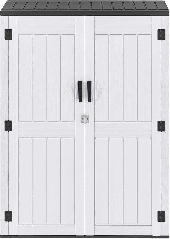 DWVO 59 Cu. Ft. Vertical Storage Shed, Weatherproof Outdoor Tall Cabinet by DWVO