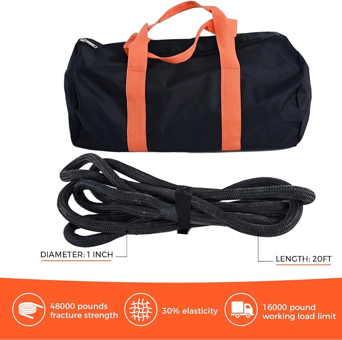 Kinetic Recovery Tow Rope, 48000LBS Snatch Strap - Image 2
