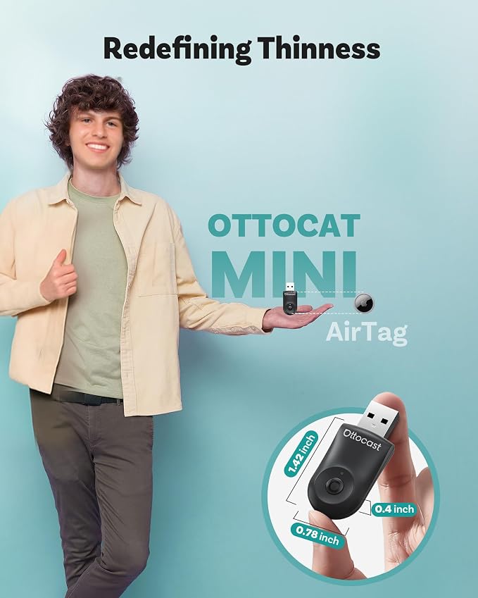 OTTOCAST Mini 2025-2-in-1 Wireless CarPlay/Android Auto Adapter, 5GHz WiFi - Image 5