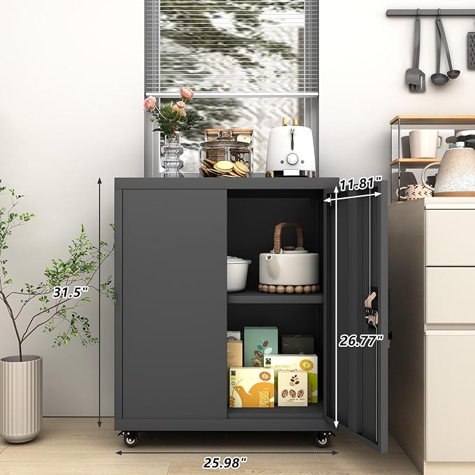GREATMEET 31.5" H Metal Garage Storage Cabinet - Image 3