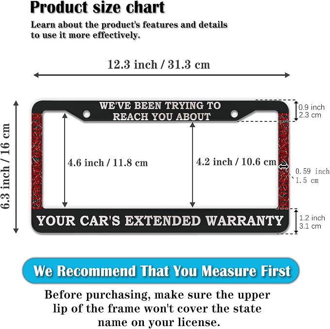 License Plate Frames Black and White License Plate Cover Car’s Extended - Image 2
