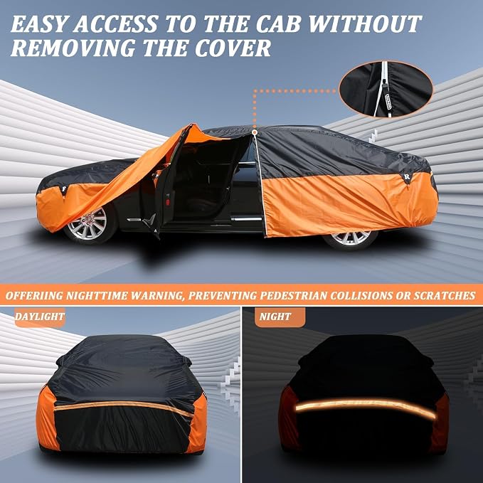 Waterproof Car Cover for Automobiles, All Weather Full Exterior Covers Fit for - Image 4
