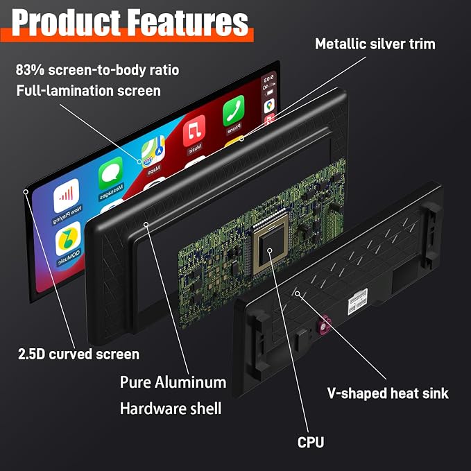 PEMP Linux 12.3" Ultra-Thin Screen E70 E71 CIC Wired and Wireless CarPlay - Image 5