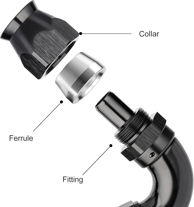 EVIL ENERGY 6AN 120 Degree PTFE One Piece Full Flow End Hose Fitting Aluminum - Image 2