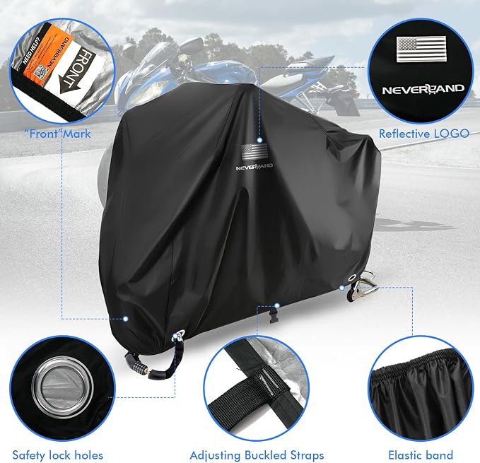 NEVERLAND Motorcycle Cover Waterproof Outdoor - Image 5