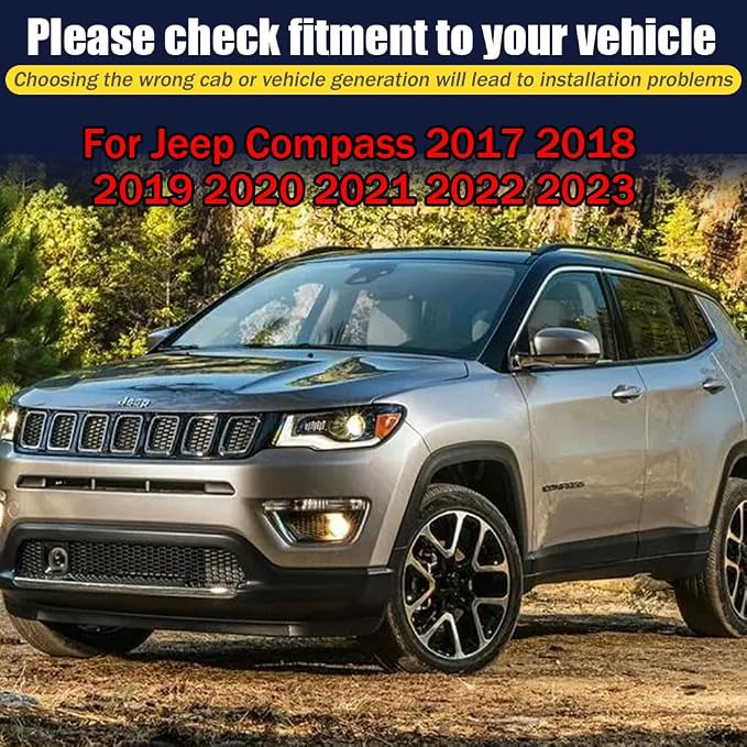 Rain Guards for Jeep Compass 2017-2023, Tape-on Side Window Deflectors for Jeep - Image 6