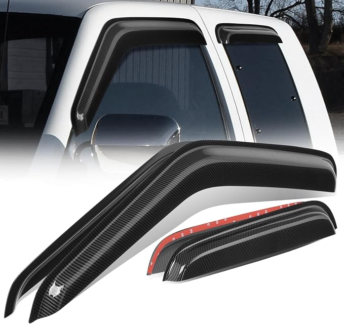 Auto Dynasty Set of 4 Carbon Fiber Pattern Window Visors Compatible by AutoDynasty