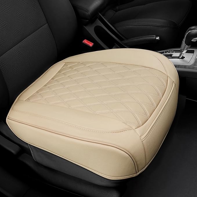 1 Pack Leather Front Car Seat Cover Bottom Car Seat, Anti-Slip and Full Wrap by BEITK
